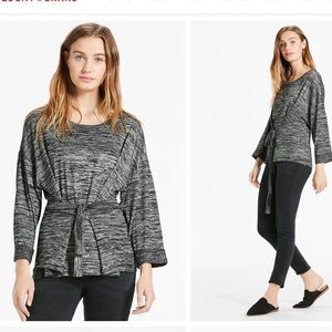Lucky Brand Heather Charcoal Space Dye Top